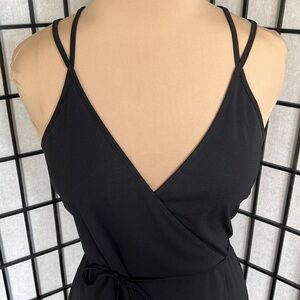 Elegant Black Wrap Dress w/ Double Spaghetti Straps by Express 9/10